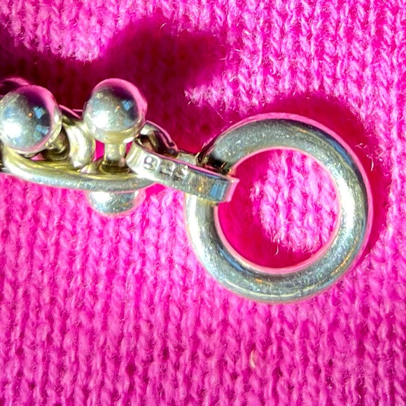 Sterling Silver Barbell Link Choker - Picture 10 of 16